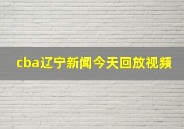 cba辽宁新闻今天回放视频