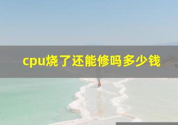 cpu烧了还能修吗多少钱