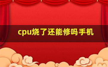 cpu烧了还能修吗手机