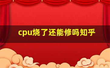 cpu烧了还能修吗知乎