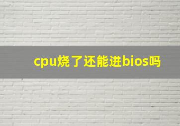 cpu烧了还能进bios吗