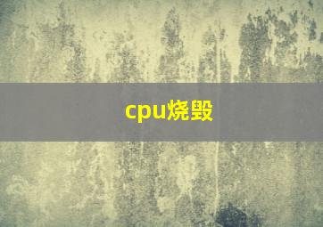 cpu烧毁