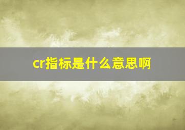 cr指标是什么意思啊