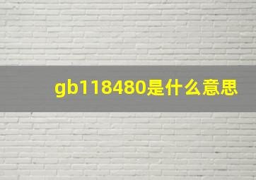 gb118480是什么意思