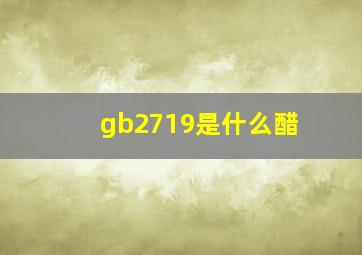 gb2719是什么醋