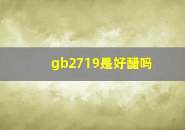 gb2719是好醋吗