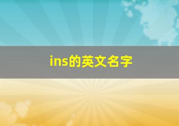 ins的英文名字