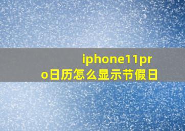 iphone11pro日历怎么显示节假日