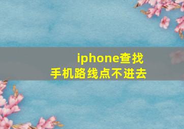 iphone查找手机路线点不进去