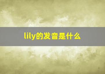 lily的发音是什么