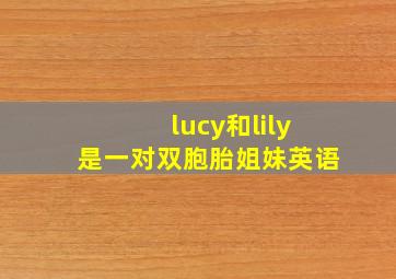 lucy和lily是一对双胞胎姐妹英语