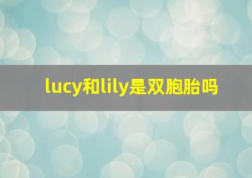 lucy和lily是双胞胎吗