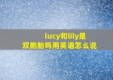 lucy和lily是双胞胎吗用英语怎么说