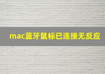 mac蓝牙鼠标已连接无反应