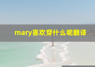 mary喜欢穿什么呢翻译