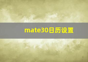 mate30日历设置