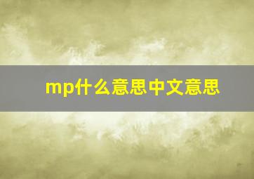 mp什么意思中文意思