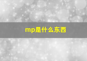 mp是什么东西