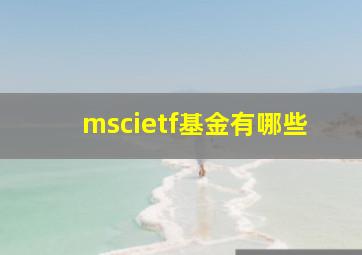 mscietf基金有哪些