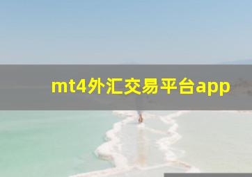 mt4外汇交易平台app