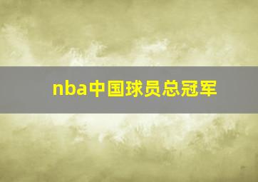 nba中国球员总冠军