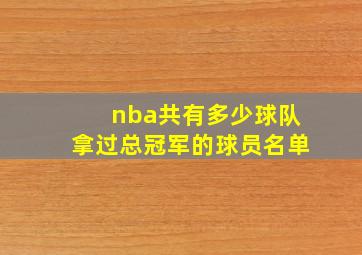 nba共有多少球队拿过总冠军的球员名单