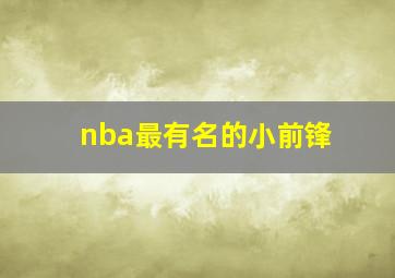 nba最有名的小前锋