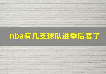 nba有几支球队进季后赛了