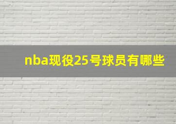 nba现役25号球员有哪些