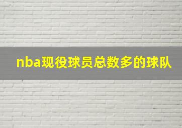 nba现役球员总数多的球队