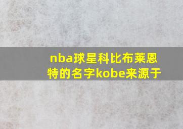 nba球星科比布莱恩特的名字kobe来源于