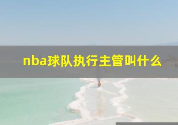 nba球队执行主管叫什么