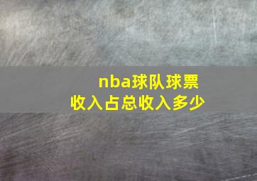 nba球队球票收入占总收入多少