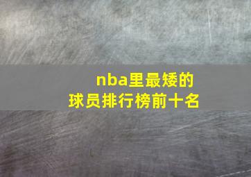 nba里最矮的球员排行榜前十名