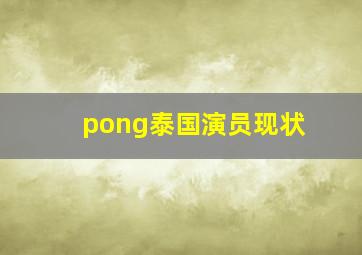 pong泰国演员现状