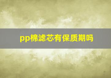 pp棉滤芯有保质期吗