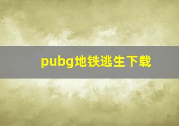 pubg地铁逃生下载