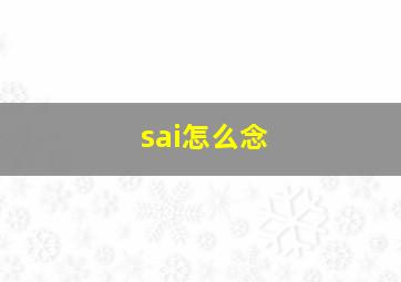 sai怎么念