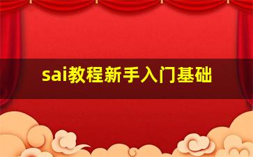 sai教程新手入门基础