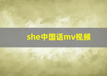 she中国话mv视频