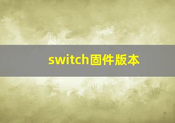 switch固件版本