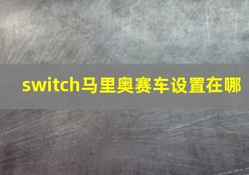 switch马里奥赛车设置在哪