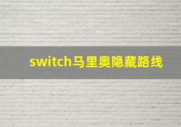 switch马里奥隐藏路线