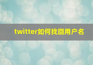 twitter如何找回用户名