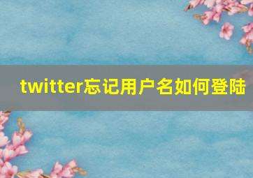 twitter忘记用户名如何登陆