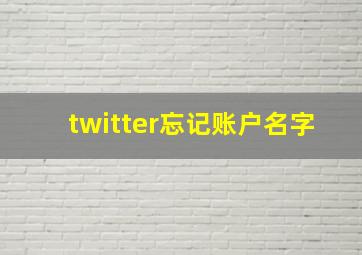 twitter忘记账户名字