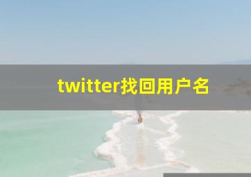 twitter找回用户名