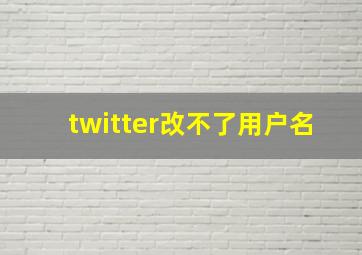 twitter改不了用户名