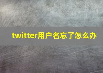 twitter用户名忘了怎么办