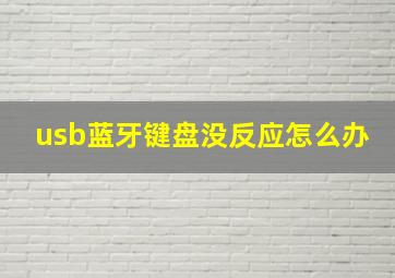 usb蓝牙键盘没反应怎么办